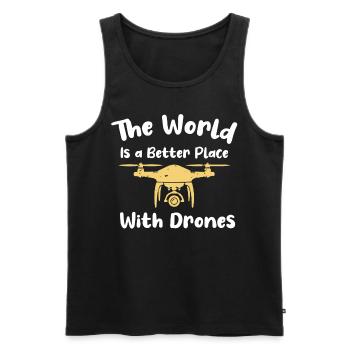 Drone flying, drones, drones, model aircraft - Men's Premium Organic Tank Top - black - Front - AI Model Male 178 light (178cm)