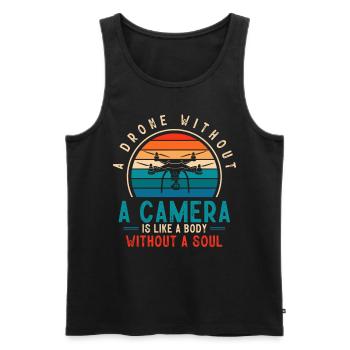 Drone flying, aerial drones, multicopters, drones - Men's Premium Organic Tank Top - black - Front - AI Model Male 178 light (178cm)