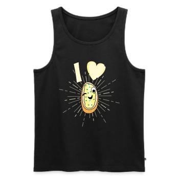Funny Garlic Bread Heart Design - Men's Premium Organic Tank Top - black - Front - Michal (187cm)