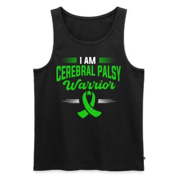 Hebral palsy, cerebral palsy consciousness - Men's Premium Organic Tank Top - black - Front - AI Model Male 178 light (178cm)