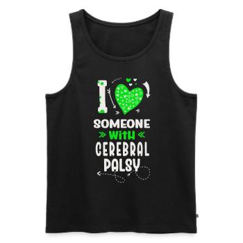 Hebral palsy, cerebral palsy consciousness - Men's Premium Organic Tank Top - black - Front - AI Model Male 178 light (178cm)