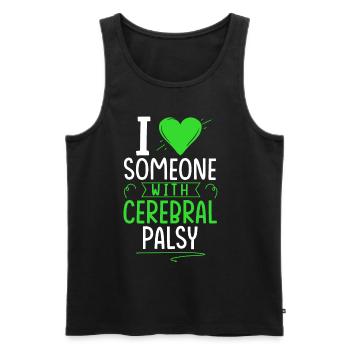 Hebral palsy, cerebral palsy consciousness - Men's Premium Organic Tank Top - black - Front - Michal (187cm)