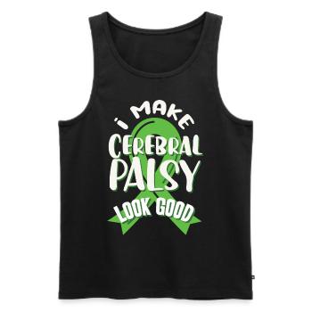 Hebral palsy, cerebral palsy consciousness - Men's Premium Organic Tank Top - black - Front - Michal (187cm)