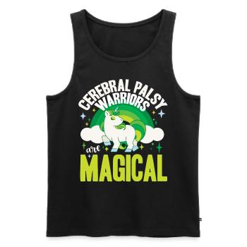 Hebral palsy, cerebral palsy consciousness - Men's Premium Organic Tank Top - black - Front - Michal (187cm)