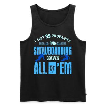 Snowboarders, Snowboard holidays, Snowboard equipment - Men's Premium Organic Tank Top - black - Front - AI Model Male 178 light (178cm)