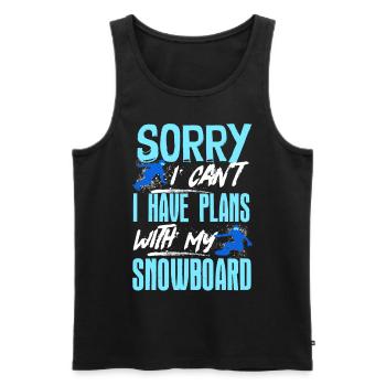 Snowboarders, Snowboard holidays, Snowboard equipment - Men's Premium Organic Tank Top - black - Front - AI Model Male 178 light (178cm)