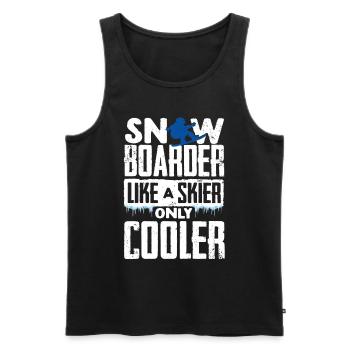 Snowboarders, Snowboard holidays, Snowboard equipment - Men's Premium Organic Tank Top - black - Front - AI Model Male 178 light (178cm)