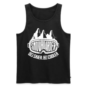 Snowboarders, Snowboard holidays, Snowboard equipment - Men's Premium Organic Tank Top - black - Front - AI Model Male 178 light (178cm)
