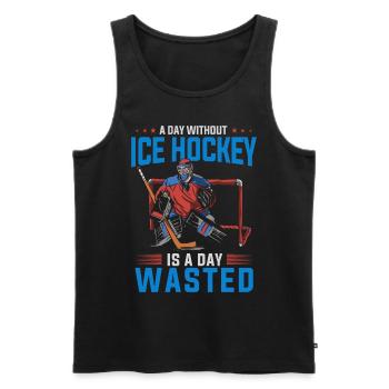 CE hockey player, ice hockey stick, ice hockey - Men's Premium Organic Tank Top - black - Front - AI Model Male 178 light (178cm)