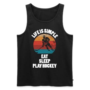 CE hockey player, ice hockey stick, ice hockey - Men's Premium Organic Tank Top - black - Front - AI Model Male 178 light (178cm)