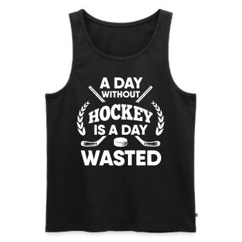 CE hockey player, ice hockey stick, ice hockey - Men's Premium Organic Tank Top - black - Front - AI Model Male 178 light (178cm)