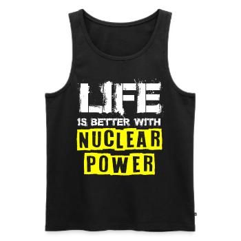 Ingénieur nucléaire, Sciences nucléaires, Science - Débardeur bio Premium Homme - noir - Devant - AI Model Male 178 light (178cm)