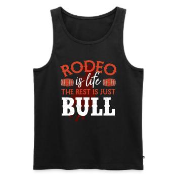 Rodéo, Équitation western, Amoureux des chevaux - Débardeur bio Premium Homme - noir - Devant - AI Model Male 178 light (178cm)