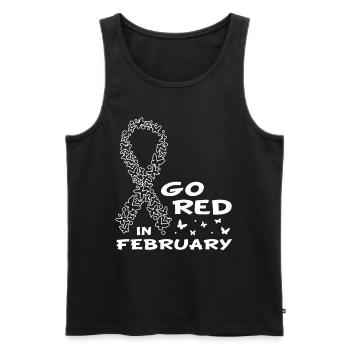 Gehen Sie Red Ribbon Herzkrankheitsbewusstsein - Männer Premium Bio Tank Top - Schwarz - Vorne - Michal (187cm)