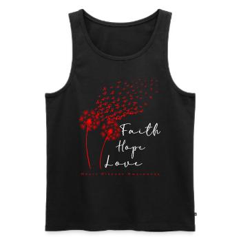 Faith Hope Love Sensibilisation aux maladies cardiaques - Débardeur bio Premium Homme - noir - Devant - Michal (187cm)