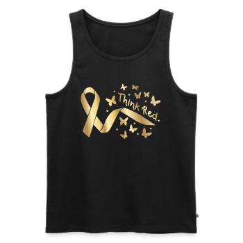 Gehen Sie Red Ribbon Herzkrankheitsbewusstsein - Männer Premium Bio Tank Top - Schwarz - Vorne - Michal (187cm)