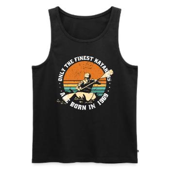 Kayak rafting Kayaker born 1969 birthday - Men's Premium Organic Tank Top - black - Front - Michal (187cm)