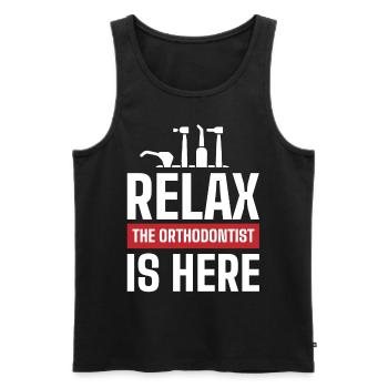 Orthodontists, dentists, dental services - Men's Premium Organic Tank Top - black - Front - Michal (187cm)