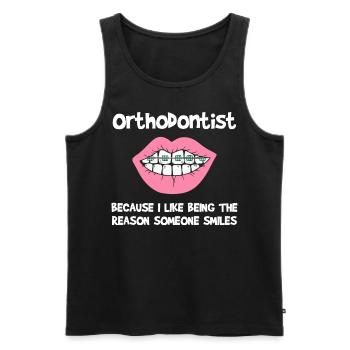 Orthodontists, dentists, dental services - Men's Premium Organic Tank Top - black - Front - Michal (187cm)