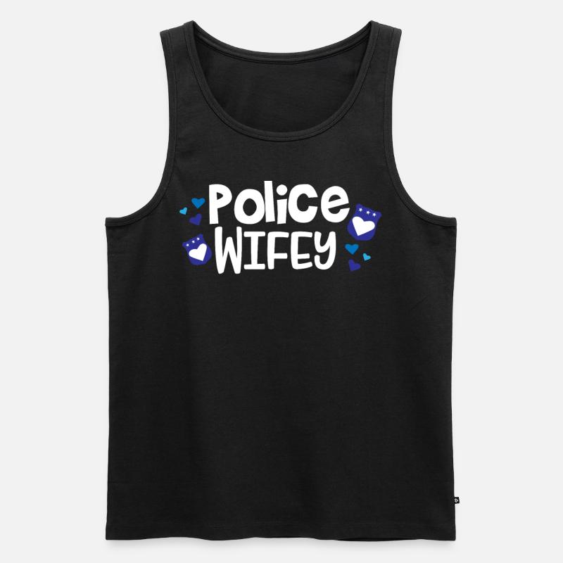 Polizeibeamter Uniformkostüm - Männer Premium Bio Tank Top - Schwarz