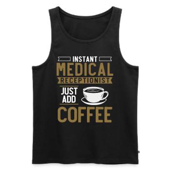 Physician assistant, receptionist - Men's Premium Organic Tank Top - black - Front - AI Model Male 178 light (178cm)