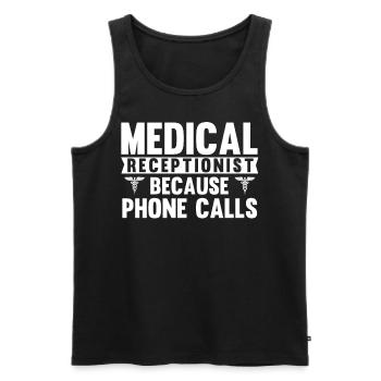 Physician assistant, receptionist - Men's Premium Organic Tank Top - black - Front - AI Model Male 178 light (178cm)