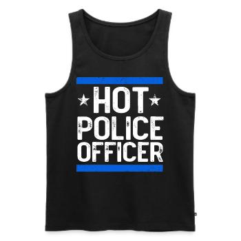 Costume de policier - Débardeur bio Premium Homme - noir - Devant - AI Model Male 178 light (178cm)