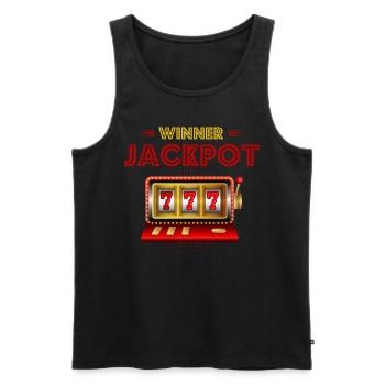 Spielautomat, Spieler, Glücksspiel - Männer Premium Bio Tank Top - Schwarz - Vorne - AI Model Male 178 light (178cm)