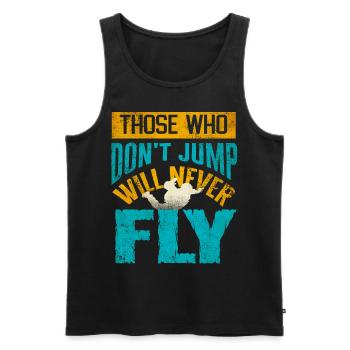 Skydiving, Skydiving - Men's Premium Organic Tank Top - black - Front - Michal (187cm)