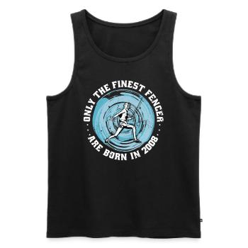 Fencer born 2008 Birthday fencing athlete - Men's Premium Organic Tank Top - black - Front - Michal (187cm)
