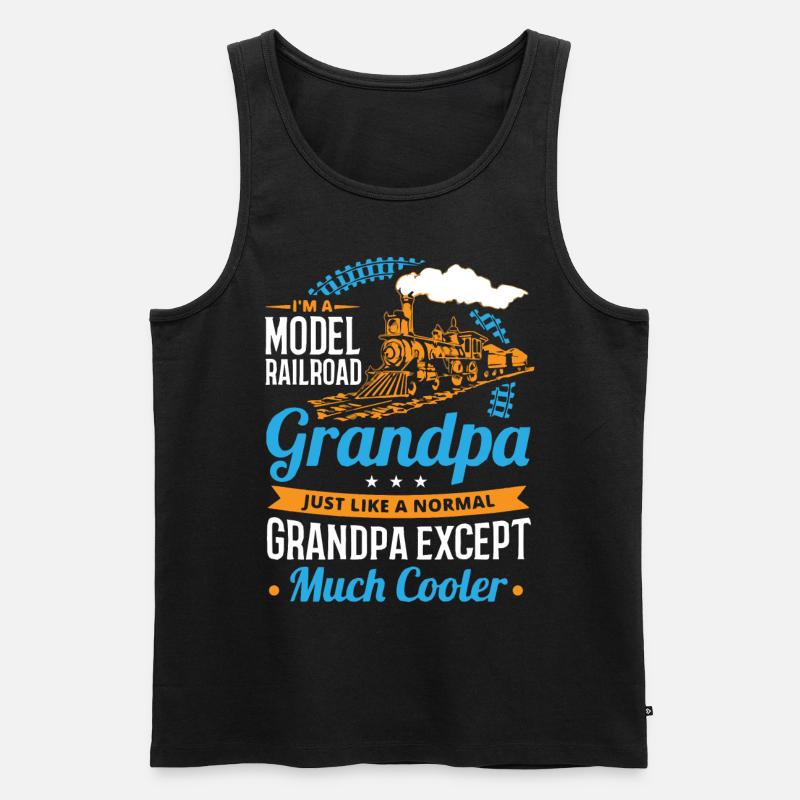 Eisenbahnleiter, Eisenbahn Railfan - Männer Premium Bio Tank Top - Schwarz