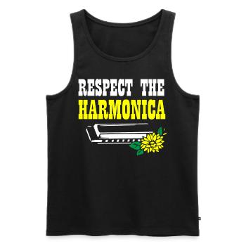 Harmonica player, Harmonica music - Men's Premium Organic Tank Top - black - Front - Michal (187cm)