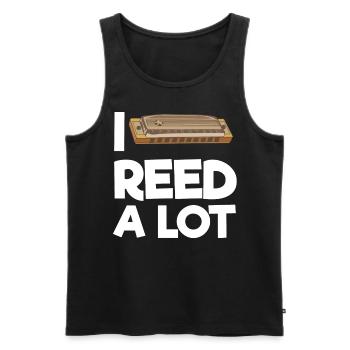Harmonica player, Harmonica music - Men's Premium Organic Tank Top - black - Front - Michal (187cm)