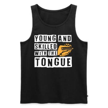 Harmonica player, Harmonica music - Men's Premium Organic Tank Top - black - Front - Michal (187cm)