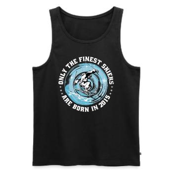 Skier Skifahrer Jahrgang 2015 Geburtstag Skilaufen - Männer Premium Bio Tank Top - Schwarz - Vorne - Michal (187cm)