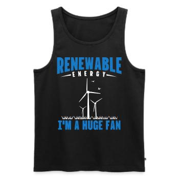 Renewable Energy, E-Cars, EV Life, EV Drivers - Men's Premium Organic Tank Top - black - Front - AI Model Male 178 light (178cm)