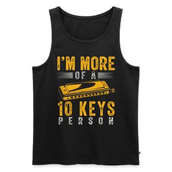 Harmonica player, Unny harmonica - Men's Premium Organic Tank Top - black - Front - AI Model Male 178 light (178cm)