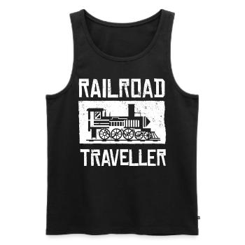 Railway, locomotive - Men's Premium Organic Tank Top - black - Front - Michal (187cm)