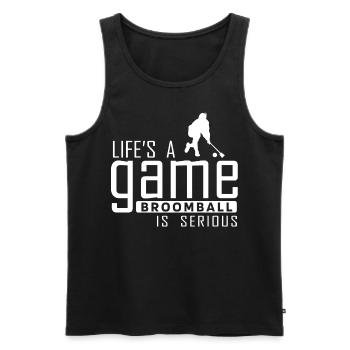 Broadway, Musical, Theater-Nerd - Männer Premium Bio Tank Top - Schwarz - Vorne - Michal (187cm)