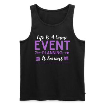 Event Planning, Event Planner - Men's Premium Organic Tank Top - black - Front - AI Model Male 178 light (178cm)