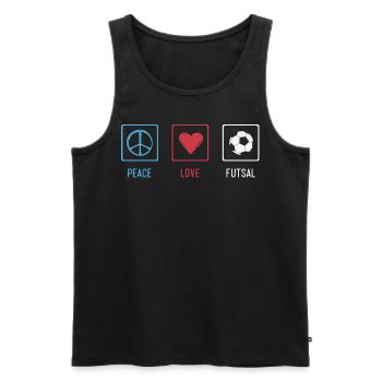 Futsal, Fußball, - Männer Premium Bio Tank Top - Schwarz - Vorne - Michal (187cm)