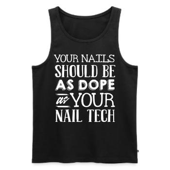 Nail technician, Nail service, Nails, Nailstalon - Men's Premium Organic Tank Top - black - Front - AI Model Male 178 light (178cm)