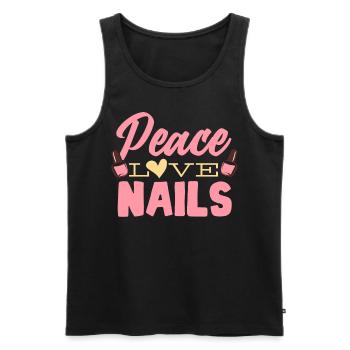 Nail technician, Nail service, Nails, Nailstalon - Men's Premium Organic Tank Top - black - Front - AI Model Male 178 light (178cm)