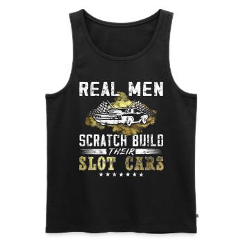 Construire un passe-temps de course de voitures à sous vintage - Débardeur bio Premium Homme - noir - Devant - Michal (187cm)