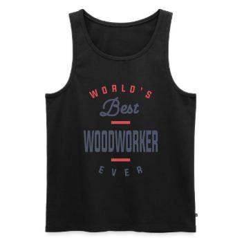 Woodworker - Men's Premium Organic Tank Top - black - Front - Michal (187cm)