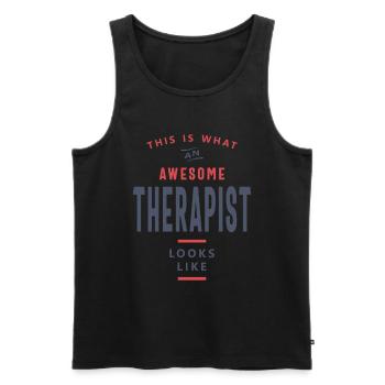Therapist - Men's Premium Organic Tank Top - black - Front - AI Model Male 178 light (178cm)