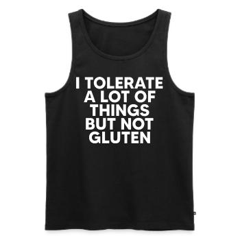 Gluten allergy, gluten-free - Men's Premium Organic Tank Top - black - Front - AI Model Male 178 light (178cm)