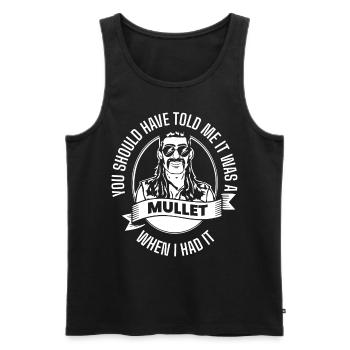 Vokuhila, Vokuhila hairstyle, hairstyle, - Men's Premium Organic Tank Top - black - Front - AI Model Male 178 light (178cm)