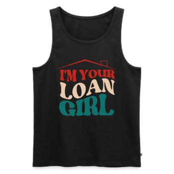 Loans, mortgages, credit assistance pilots - Men's Premium Organic Tank Top - black - Front - AI Model Male 178 light (178cm)