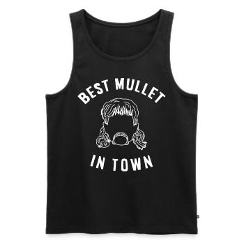 mullet owner, mullet - Men's Premium Organic Tank Top - black - Front - AI Model Male 178 light (178cm)